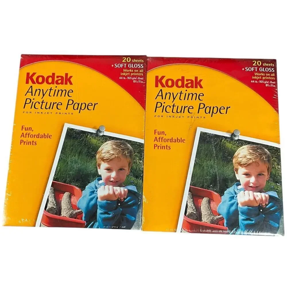 Kodak Anytime Picture Paper 20Sheets Each Twin Set Soft Gloss